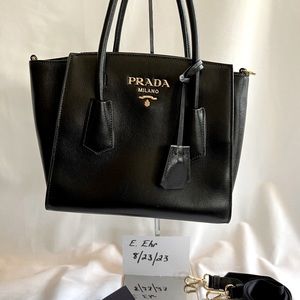 NWT Prada Glacé Calfskin Purse Bag Black
